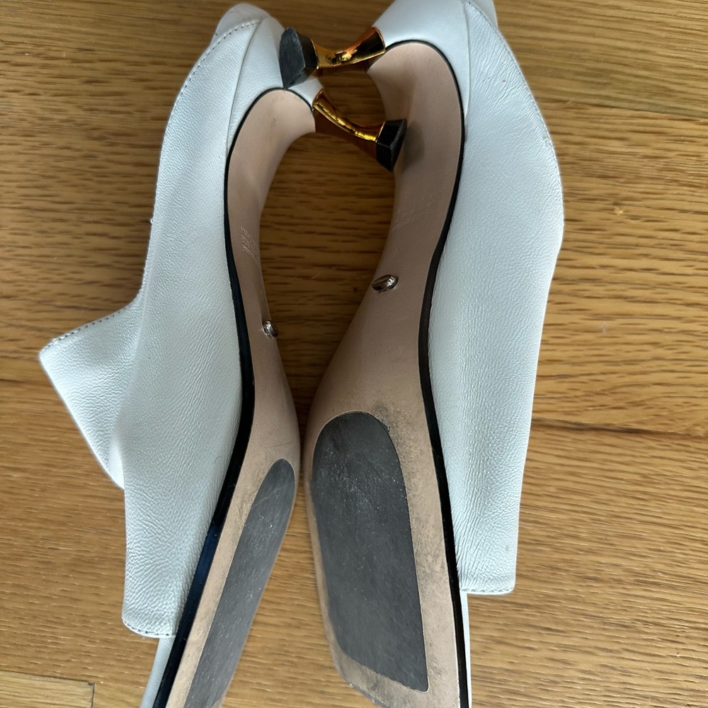 Tony Bianco White Leather Slide Sandals - Picture 5 of 7